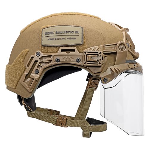 EXFIL Face Shield Installed on the EXFIL Ballistic SL Coyote Brown #3