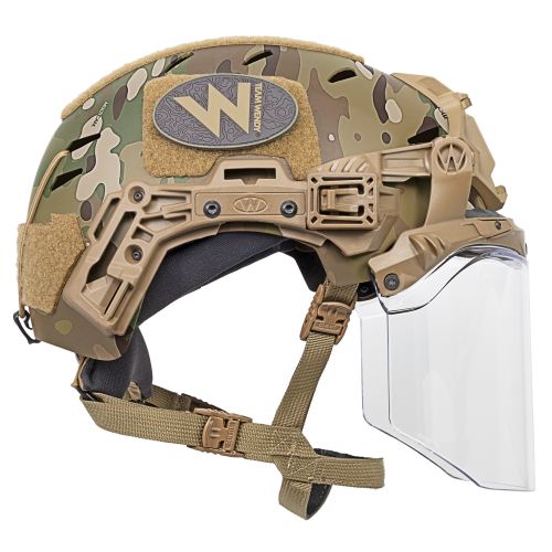 EXFIL Face Shield Installed on the EXFIL Carbon MultiCam #3