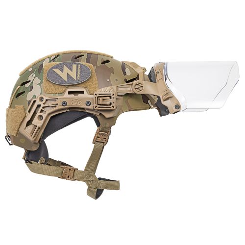 EXFIL Face Shield Installed on the EXFIL Carbon MultiCam #4